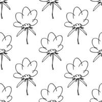 Summer seamless pattern with flowers doodle for decorative print, wrapping paper, greeting cards, wallpaper and fabric vector