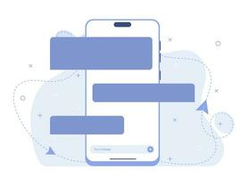ui ux, en línea chateando utilizando un teléfono inteligente, comunicación utilizando dispositivos vector