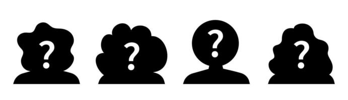 Guess who unknown person silhouette icon vector, anonymous mysterious user profile vector