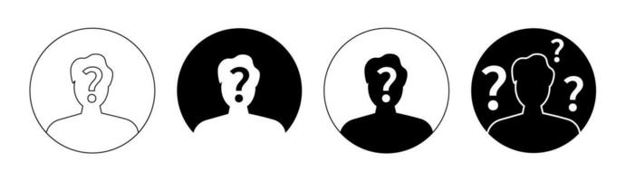 Guess who unknown person silhouette icon vector, anonymous mysterious user profile vector