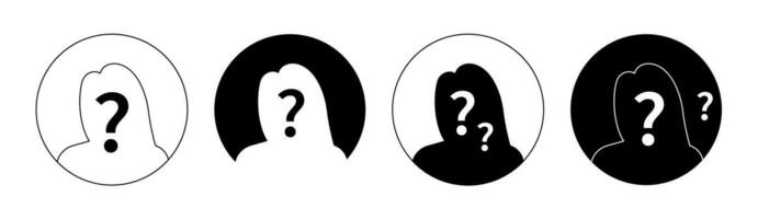 Guess who unknown person silhouette icon vector, anonymous mysterious user profile vector