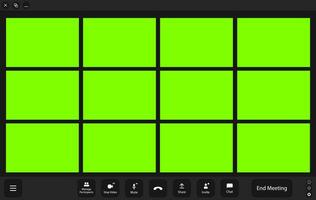 Video conference user interface. Video call window overlay vector