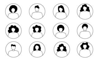 A large set of people images in a flat style. 16 different men and women vector