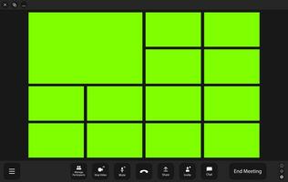 Start online conference concept. Video call app mockup for 13 users. vector