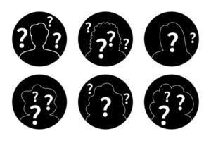 Guess who unknown person silhouette icon vector, anonymous mysterious user profile vector
