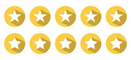 Five star feedback icon vector with long shadow. Customer satisfaction review vector