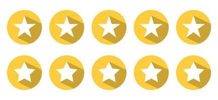 Five star feedback icon vector with long shadow. Customer satisfaction review vector