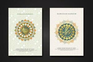 Set cover background template for ramadan event vector