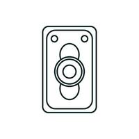 Simple camera icon line art black color flat style vector