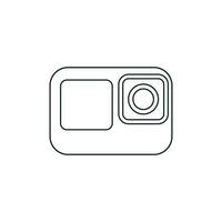 Simple camera icon line art black color flat style vector