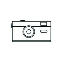 Simple camera icon line art black color flat style vector