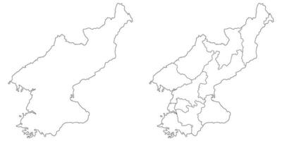 North Korea map. Map of North Korea in set vector