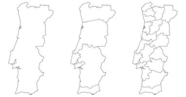 Portugal map. Map of Portugal in set vector