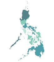 Philippines map. Map of Philippines in eight mains regions vector