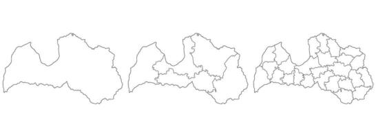 Latvia map. Map of Latvia in set vector