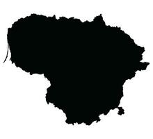 Lithuania map. Map of Lithuania in black color vector