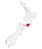 New Zealand map with Wellington a capital city. Map of New Zealand with capital city Wellington vector