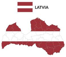 Latvia map. Map of Latvia with Latvia flag vector