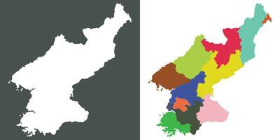 North Korea map. Map of North Korea in set vector