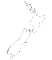 New Zealand map. Map of New Zealand in white color vector