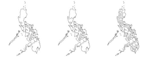 Philippines map. Map of Philippines in set vector