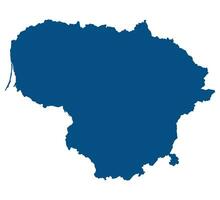 Lithuania map. Map of Lithuania in blue color vector