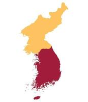 North Korea and South Korea map. Map of Korea. vector