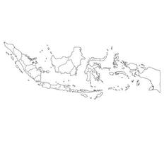 Indonesia mapa. mapa de Indonesia en administrativo provincias en blanco color vector