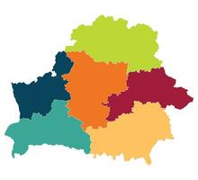 Belarus map. Map of Belarus in administrative provinces in multicolor vector