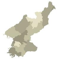 North Korea map. Map of North Korea in administrative provinces vector