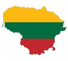 Lithuania map. Map of Lithuania with Lithuania flag vector