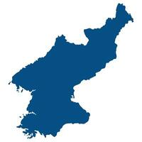 North Korea map. Map of North Korea in blue color vector