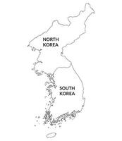 norte Corea y sur Corea mapa. mapa de Corea. vector