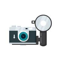 Simple camera icon full color flat design style isolated by white color vector