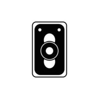 Simple camera icon black and white color silhouette flat style vector