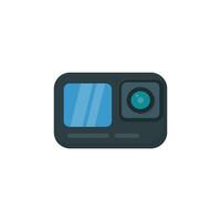 Simple camera icon full color flat design style isolated by white color vector