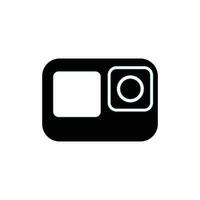 Simple camera icon black and white color silhouette flat style vector