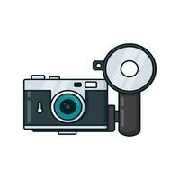 Simple camera icon full color cute cartoon design style isolated by white color vector