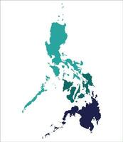 Philippines map. Map of Philippines in three mains regions vector