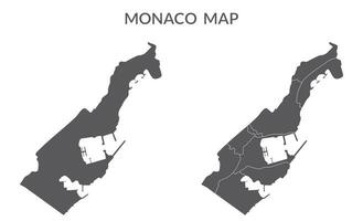 Monaco map. Map of Monaco in set in grey vector