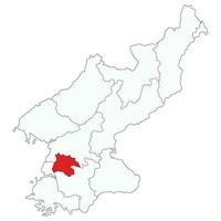 North Korea map with Pyongyang a capital city. Map of North Korea with capital city Pyongyang vector