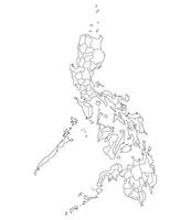 Philippines map. Map of Philippines in administrative provinces in white color vector