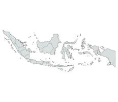 Indonesia map. Map of Indonesia in administrative provinces in grey color vector