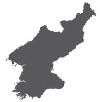 North Korea map. Map of North Korea in grey color vector