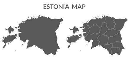 Estonia map. Map of Estonia in set in grey vector