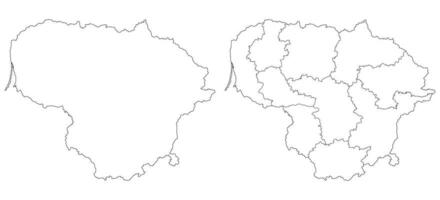 Lithuania map set. Map of Lithuania in white color set vector