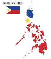Philippines map. Map of Philippines with Philippines flag in administrative provinces vector