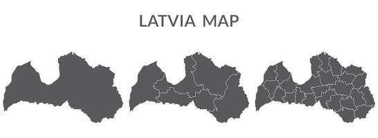 Latvia map. Map of Latvia in set in grey vector