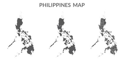 Philippines map. Map of Philippines in set in grey vector