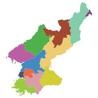 North Korea map. Map of North Korea in administrative provinces vector